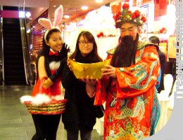 God of Wealth and Chinese Lady